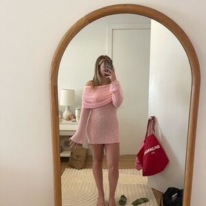 Meshki Off-Shoulder Boucle Dress